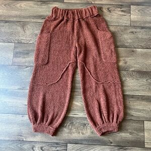Free People Women's Dane Terry Pants Brown Size Extra Small NEW